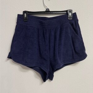 Aerie Navy Blue Soft towel like Shorts sz M